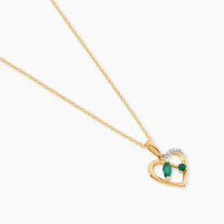 Pendentif Hallam Or Jaune Emeraude Diamant