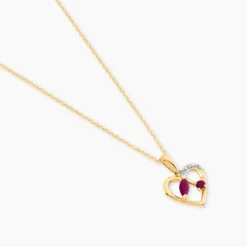 Pendentif Hallam Or Jaune Rubis Diamant