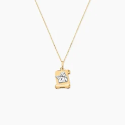 Pendentif Hanan Ange Parchemin Or Bicolore