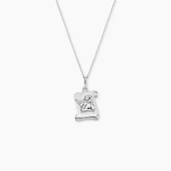 Pendentif Hanne Ange Parchemin Or Blanc