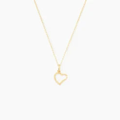 Pendentif Heather Coeur Strie Or Jaune