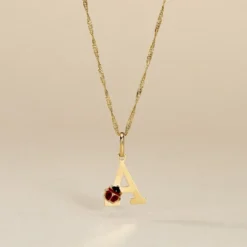 Pendentif Helidie Coccinelle Lettre Or Jaune