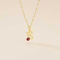 Pendentif Helidie Coccinelle Lettre Or Jaune