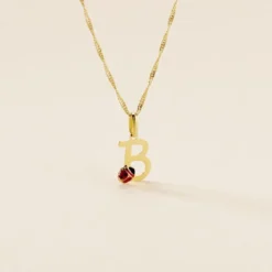 Pendentif Helidie Coccinelle Lettre Or Jaune