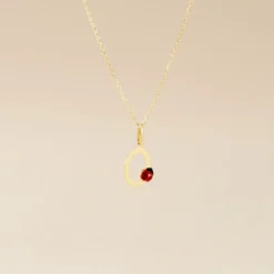 Pendentif Helidie Coccinelle Lettre Or Jaune