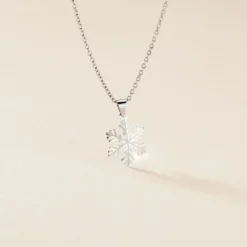 Pendentif Herbertine Flocon Or Blanc