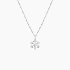 Pendentif Herbertine Flocon Or Blanc
