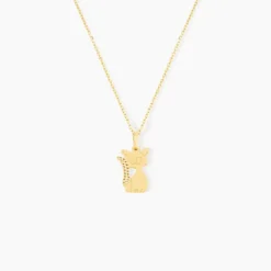 Pendentif Herman Chat Or Jaune