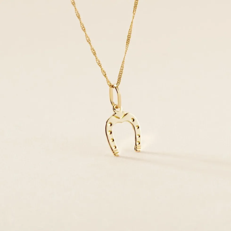 Pendentif Hillary Fer A Cheval Or Jaune