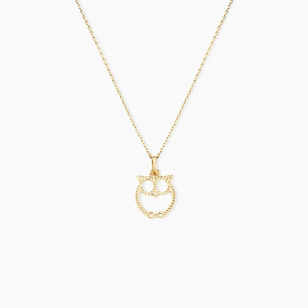 Pendentif Ilies Hibou Or Jaune