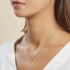 Pendentif Ionia Lettre Or Blanc