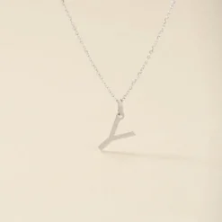 Pendentif Ionia Lettre Or Blanc