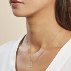 Pendentif Ionia Lettre Or Blanc