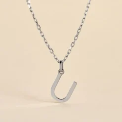 Pendentif Ionia Lettre Or Blanc
