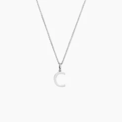 Pendentif Ionia Lettre Or Blanc