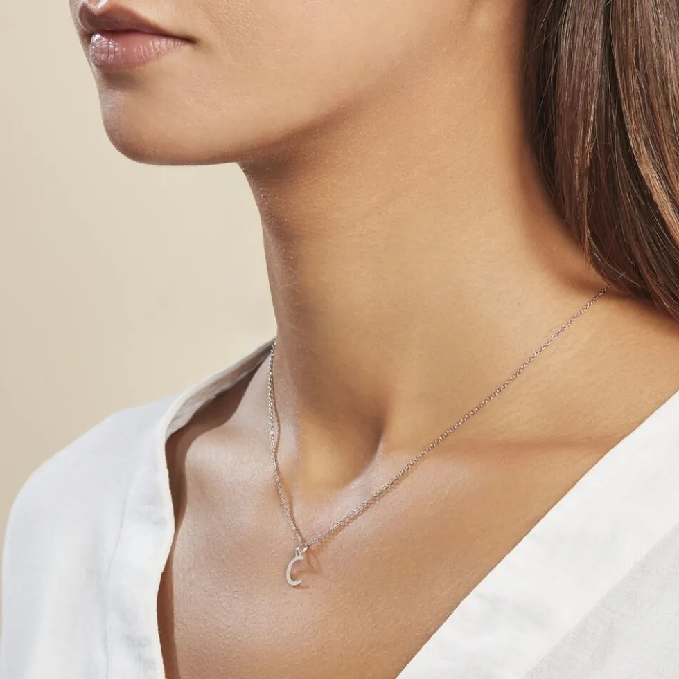 Pendentif Ionia Lettre Or Blanc