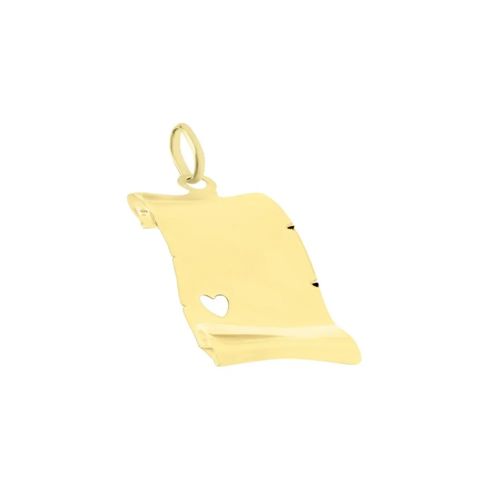 Pendentif Irenca Message Parchemin Or Jaune