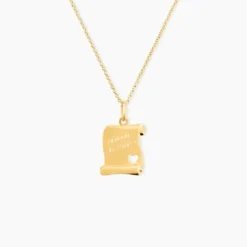 Pendentif Irenca Message Parchemin Or Jaune
