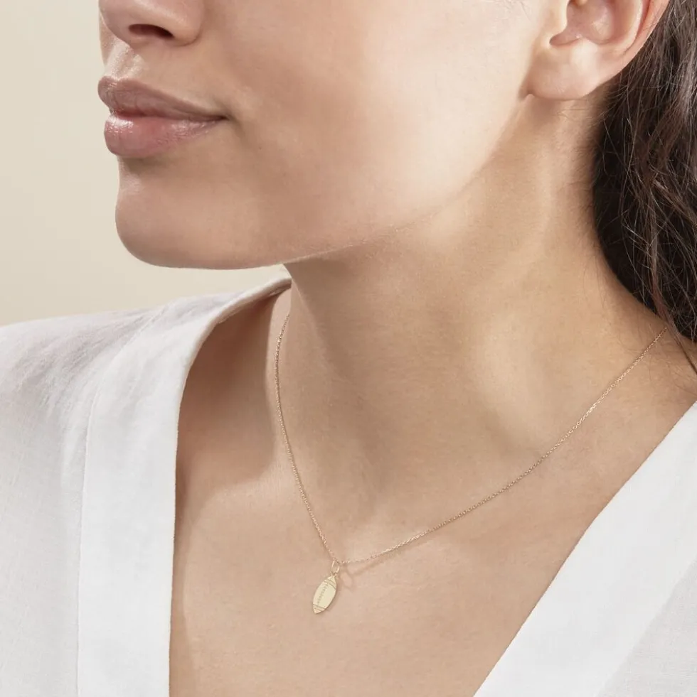 Pendentif Julius Sport Rugby Or Jaune