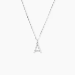 Pendentif Klementine Or Blanc Oxyde De Zirconium