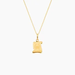 Pendentif Lamie Zodiaque Parchemin Or Jaune