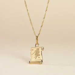 Pendentif Lamie Zodiaque Parchemin Or Jaune