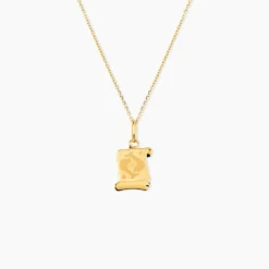 Pendentif Lamie Zodiaque Parchemin Or Jaune