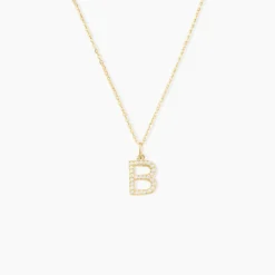 Pendentif Lettre B Or Jaune Oxyde