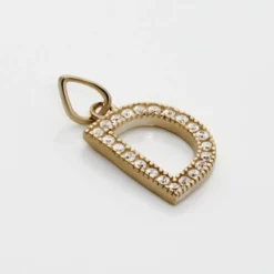Pendentif Lettre D Or Jaune Oxyde