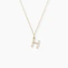 Pendentif Lettre H Or Jaune Oxyde