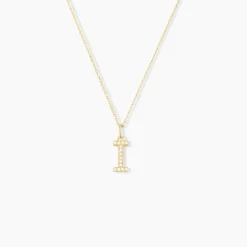 Pendentif Lettre I Or Jaune Oxyde