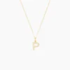 Pendentif Lettre P Or Jaune Oxyde