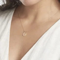 Pendentif Lettre U Or Jaune Oxyde