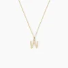 Pendentif Lettre W Or Jaune Oxyde