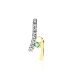 Pendentif Loubra Or Jaune Emeraude