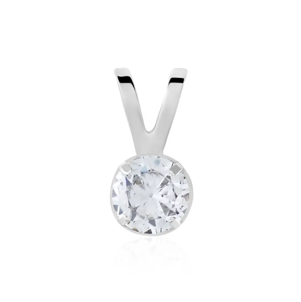 Pendentif Mabila Or Blanc Oxyde De Zirconium