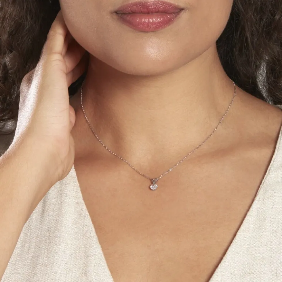 Pendentif Mabila Or Blanc Oxyde De Zirconium