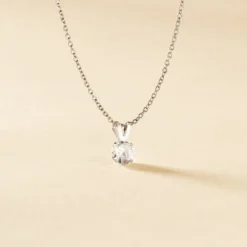 Pendentif Mabila Or Blanc Oxyde De Zirconium