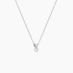 Pendentif Mabila Or Blanc Oxyde De Zirconium