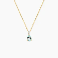 Pendentif Or Jaune Gorgel Topaze Oxydes De Zirconium