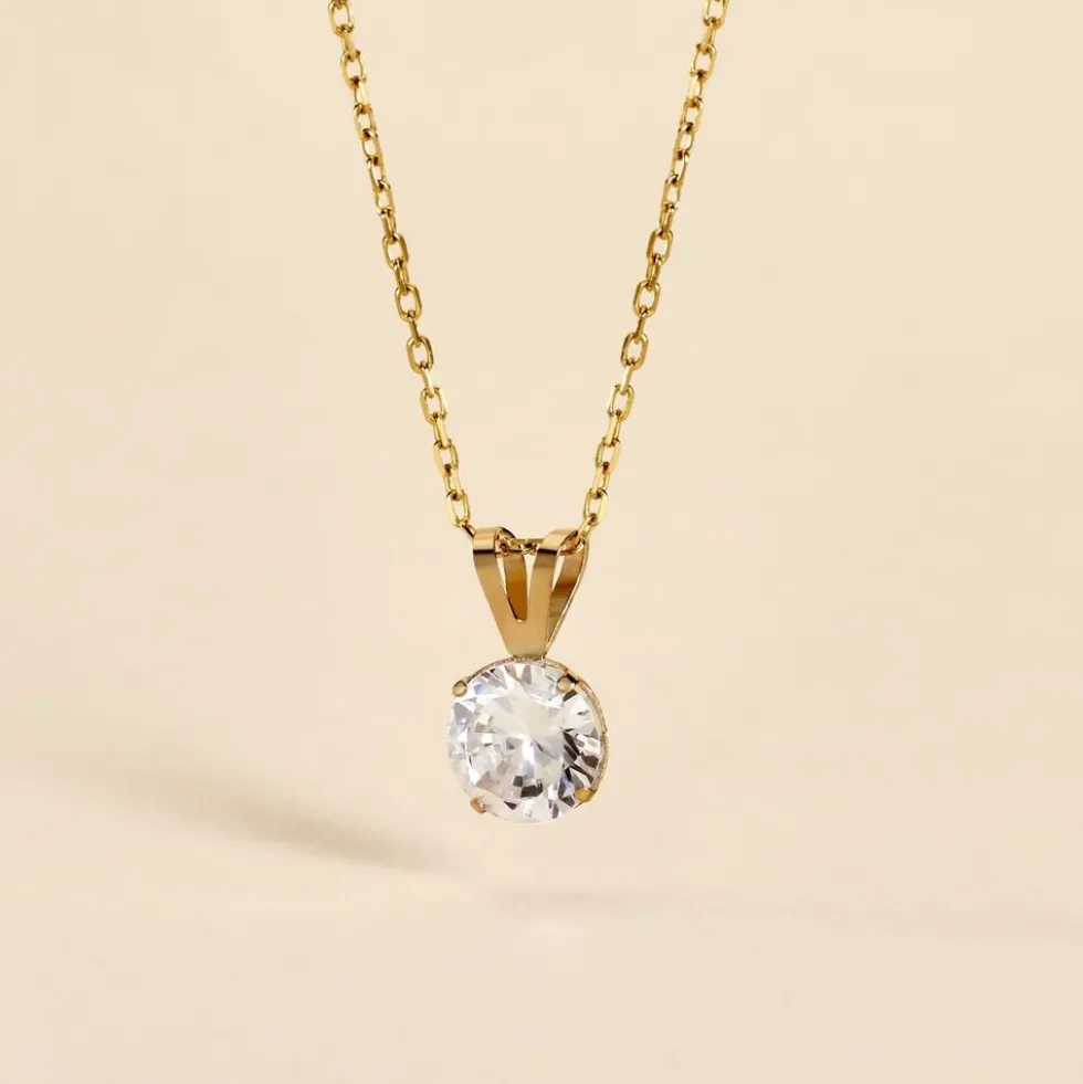 Pendentif Or Jaune Oxyde De Zirconium