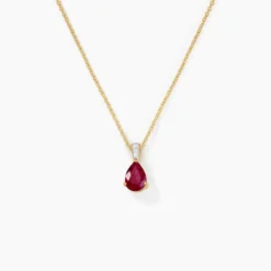 Pendentif Pâris Or Jaune Rubis Diamant