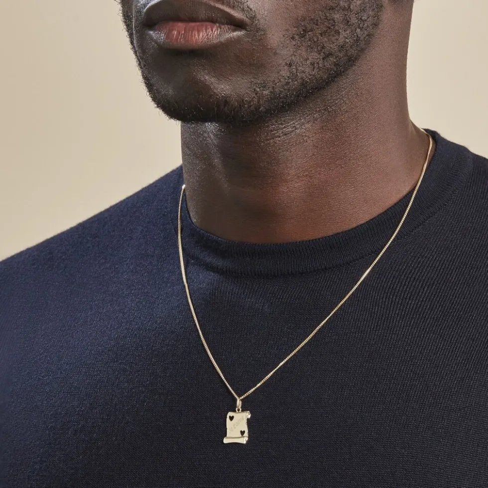 Pendentif Sirona Parchemin Message Or Jaune
