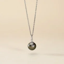 Pendentif Syana Or Blanc Perle De Culture De Tahiti