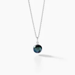 Pendentif Syana Or Blanc Perle De Culture De Tahiti