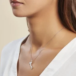 Pendentif Thea Argent Blanc