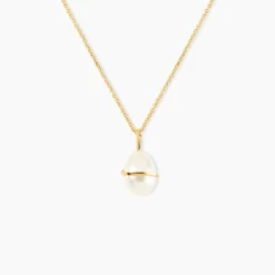 Pendentif Tourbillon Or Jaune Perle De Culture