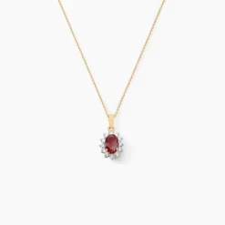 Pendentif Vladimir Or Jaune Rubis Diamants