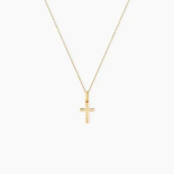 Pendentif Yola Croix Diamantee Or Jaune