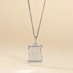Pendentif Zodiaque Parchemin Argent Blanc